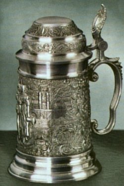 Old Heidelberg Germany Pewter Beer Stein